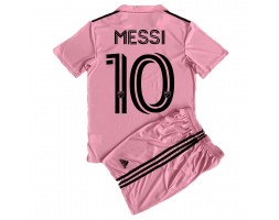 Inter Miami Lionel Messi #10 Hemmakläder Barn 2023-24 Kortärmad (+ Korta byxor)